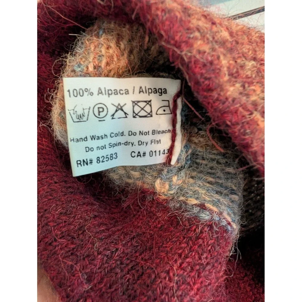 Turtle Fur Kids Alpaca Wool‎ Knit Beanie Hat Striped Burgundy Blue Tassel T1001